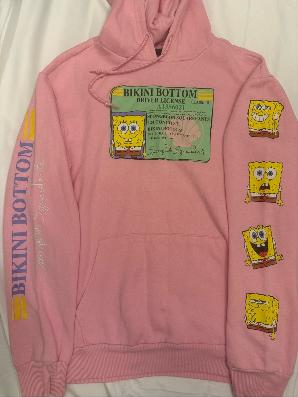 SpongeBob Squarepants Pink Bikini Bottom Driver License Pullover Hoodie